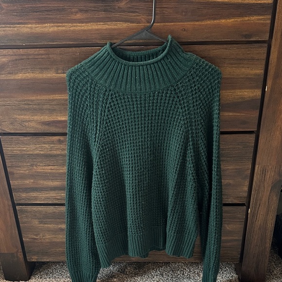 Classic Grey/Green Knit Mock Neck Sweater - Women - Picture 2 of 2